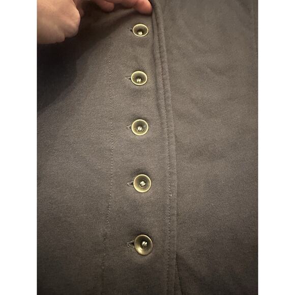 Soft Surroundings Tallulah Jacket Size Large Gray Embroidered Military Swing - Picture 8 of 16